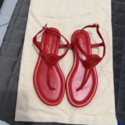Louis Vuitton Red LV Sandals - Size 37.5