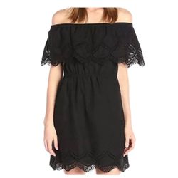 Kensie Elegant Black Off-the-Shoulder Lace Dress size XS