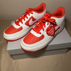 Nike Air Force 1 Low GS Valentines White Pink Red Hearts Youth 5.5Y Womens 7 