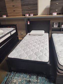 Full Size Platform Bed  with Slats, Cappuccino Color, SKU#107582-F-CP