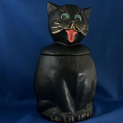 McCoy Pottery Black Cat Cookie Jar 207 Like New
