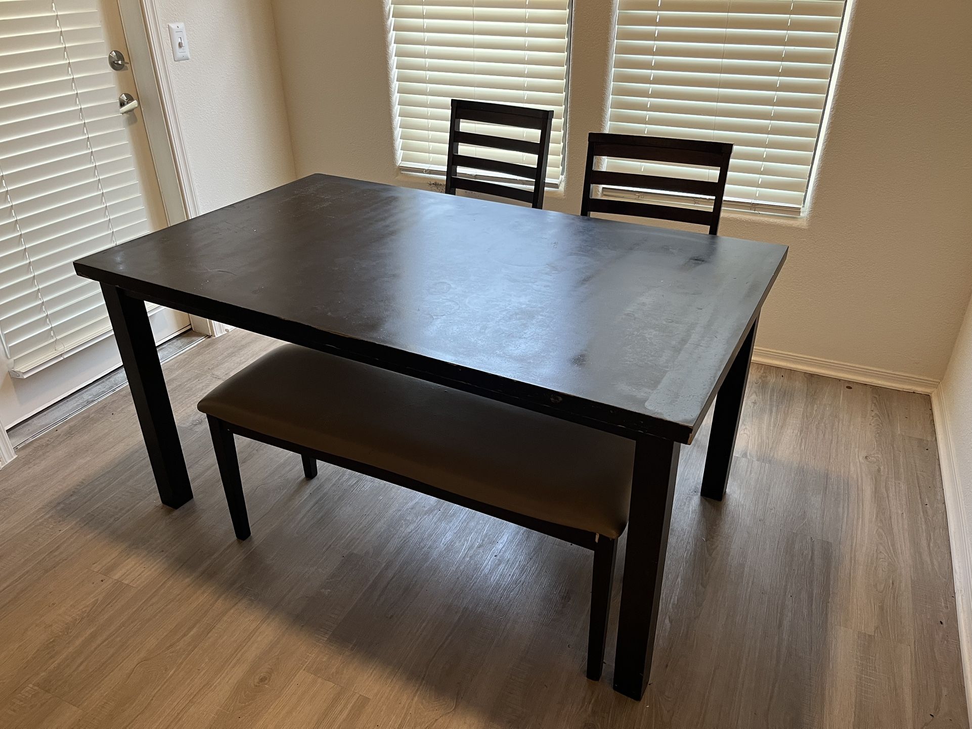 Dining Table, Chairs, Bench