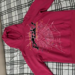 pink sp5der hoodie size medium 