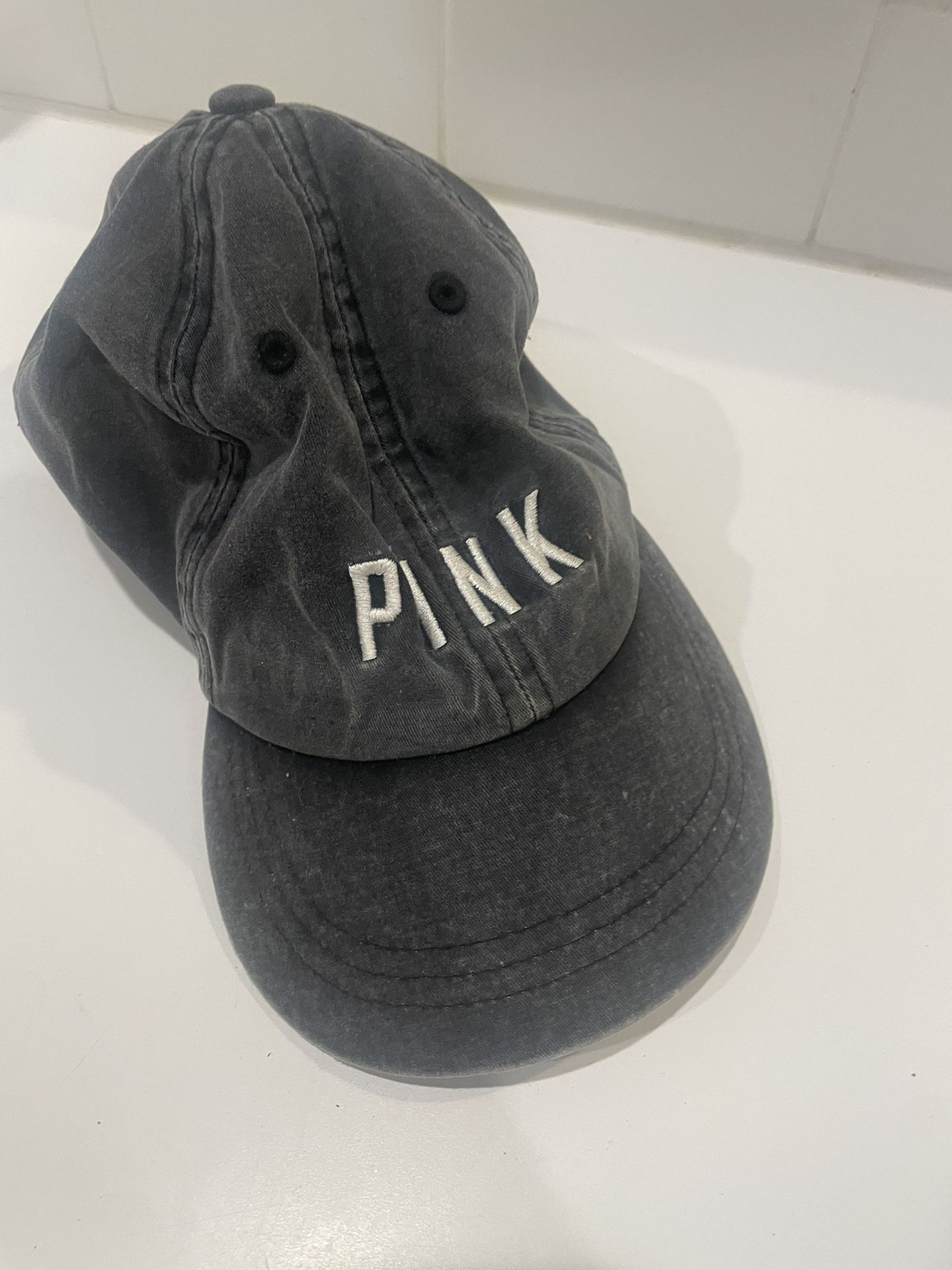 Victoria Secret Pink Logo Gray Adjustable Baseball Cap