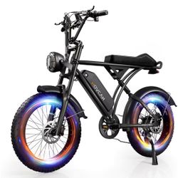 Movcan V60/V60 Pro Electric Bike, 48V 15.6/18.2Ah Removable Battery 20” Fat Tire Electric Bike, 1000/1500W Motor 30/33MPH Top Speed Electric Motorcycl