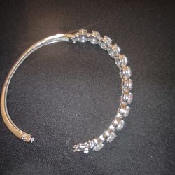 Solid Silver 925 Bracelet With CZ Stones.  