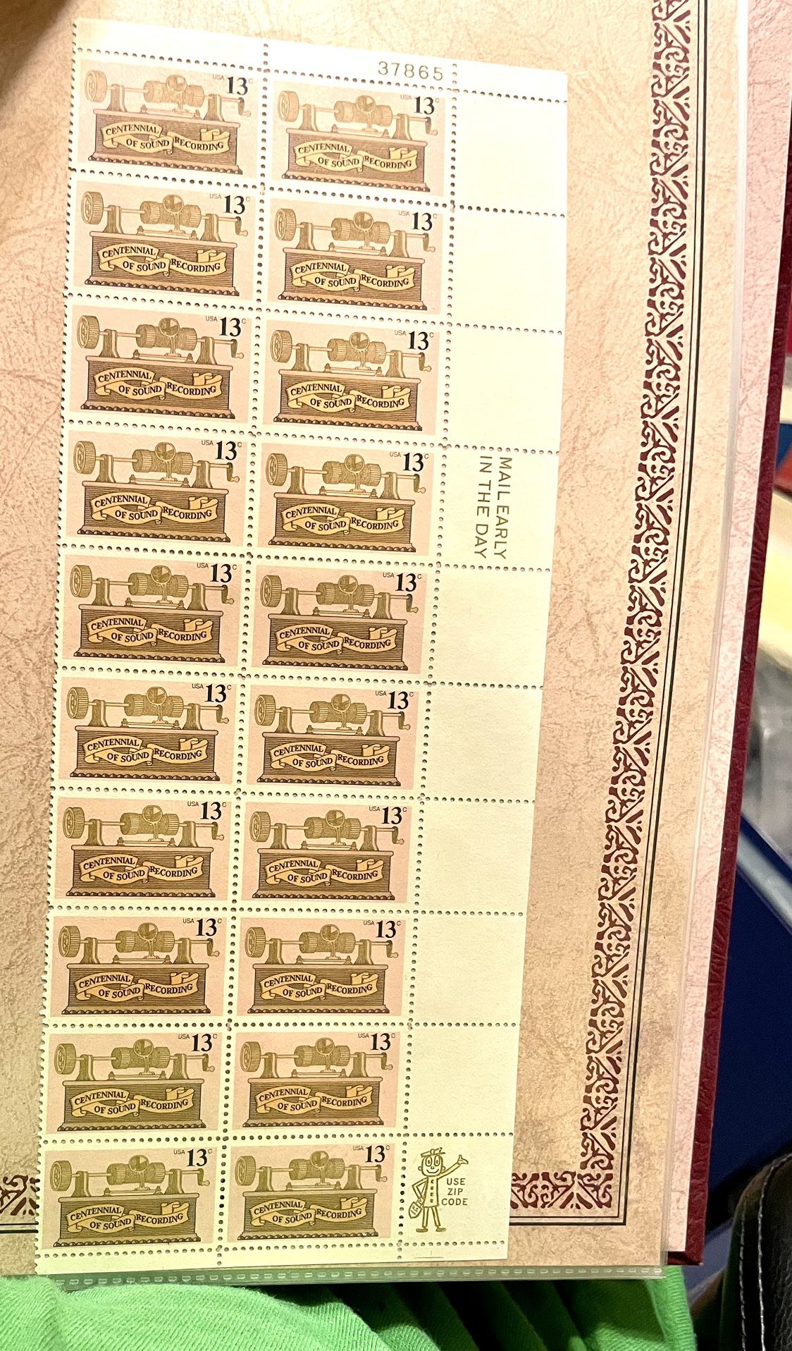 USPS Stamp Sheet On Sound Recording