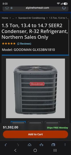 Goodman 1.5 ton Air conditioning condenser unit