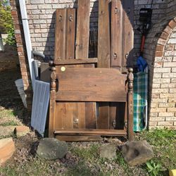 Older Hardwood Trundle Bed Frame 