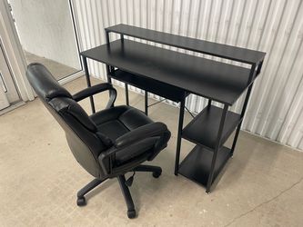 Desk with rolling chair