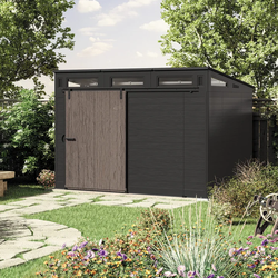 Suncast Modernist 10 ft x 7 ft. Sliding Door Storage Shed - Brown