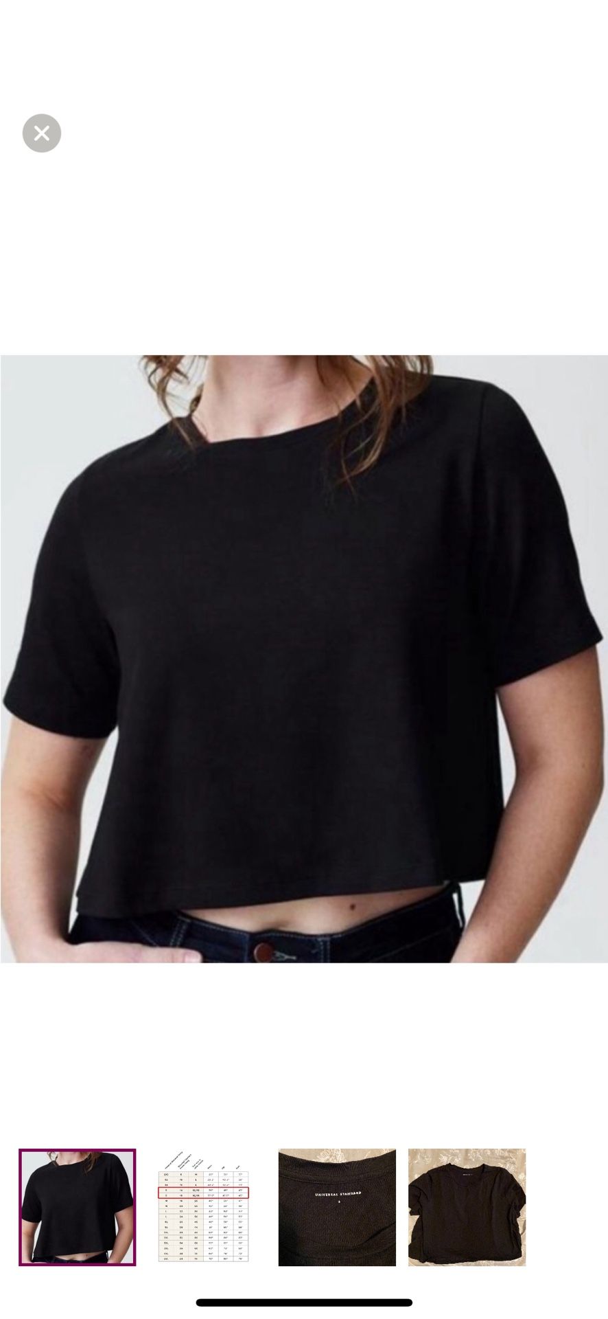 Universal Standard Crop Tee - Size Small / 14 / 16