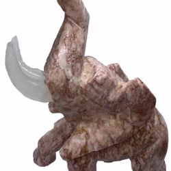 Pink Onyx Elephant Statue 