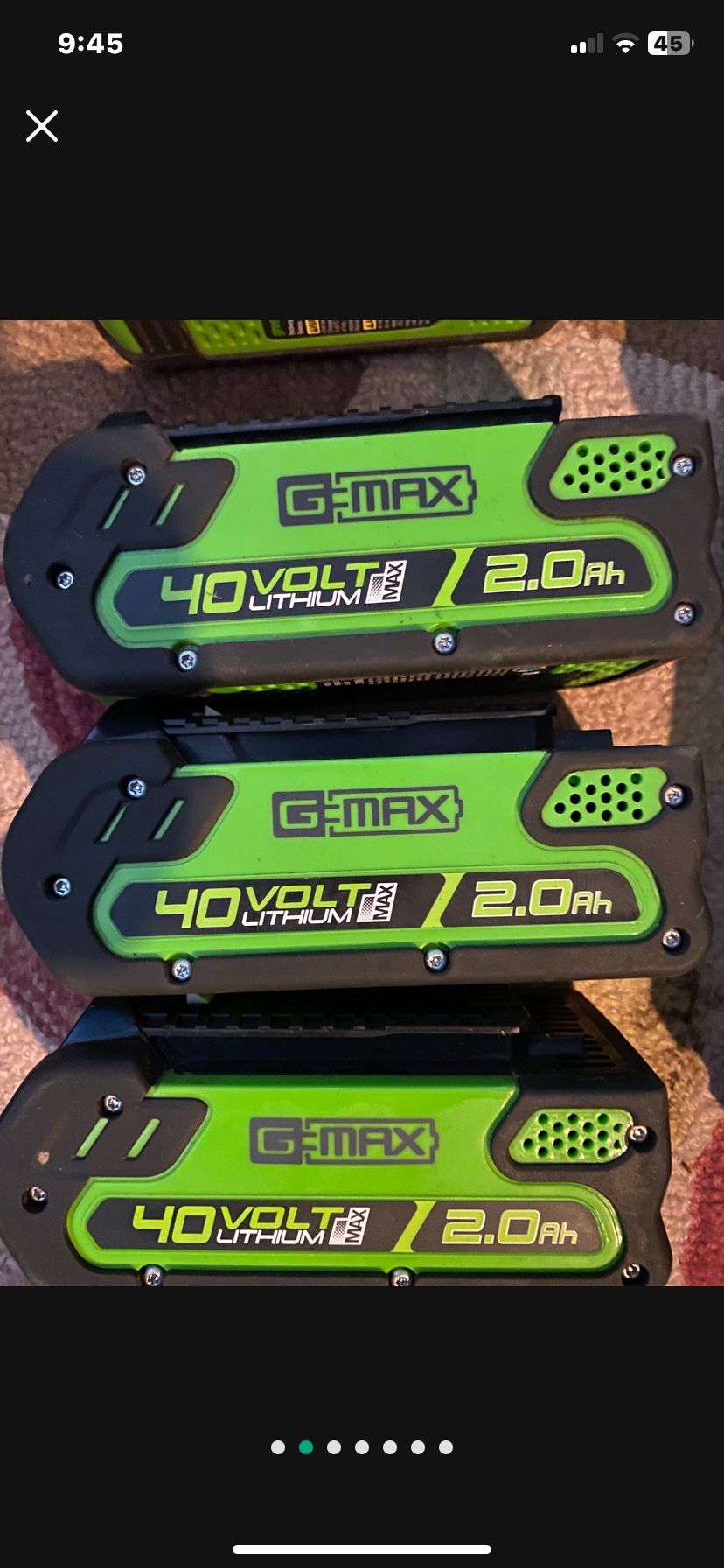 GREENWORKS 40 Volt 2.5 AH battery’ 3 Available