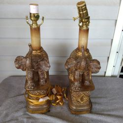 Vintage elephant table lamps 