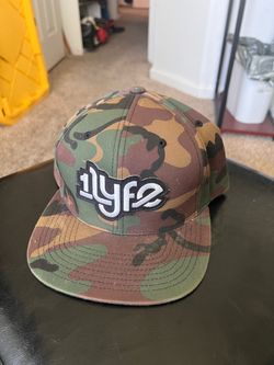 Lyfe 1Lyfe Camo Snapback Hat Yupoong Classics Flat Brim Green Undervisor