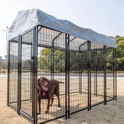 Large Outdoor Dog Kennel, Heavy Duty Outdoor Fence Dog Cage, Anti-Rust Dog Pens Outdoor Dog Fence wi