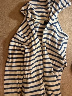 White jacket blue stripes medium size