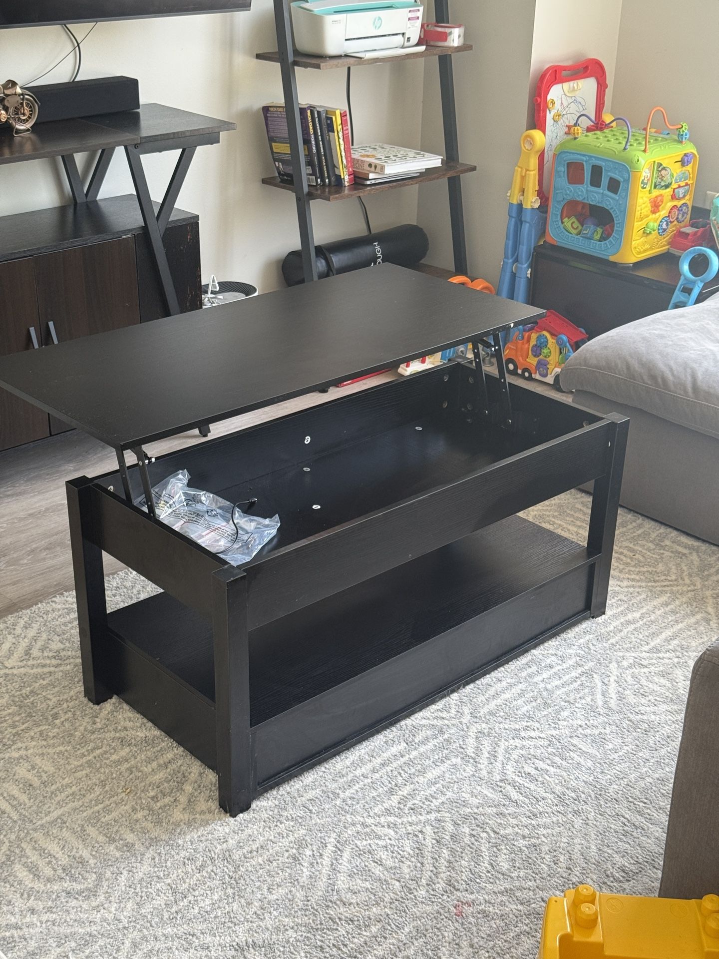 Coffee Table, Lift Top Coffee Table with Large Hidden Storage Shelf, Lift Tabletop Dining Tables for Living Room, Home Small Space