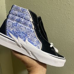 Vans Sk8 Hi Bolt Liquify Sneakers Mens Size 7.5  Black Blue Lightning Bolt Skater New no box, 