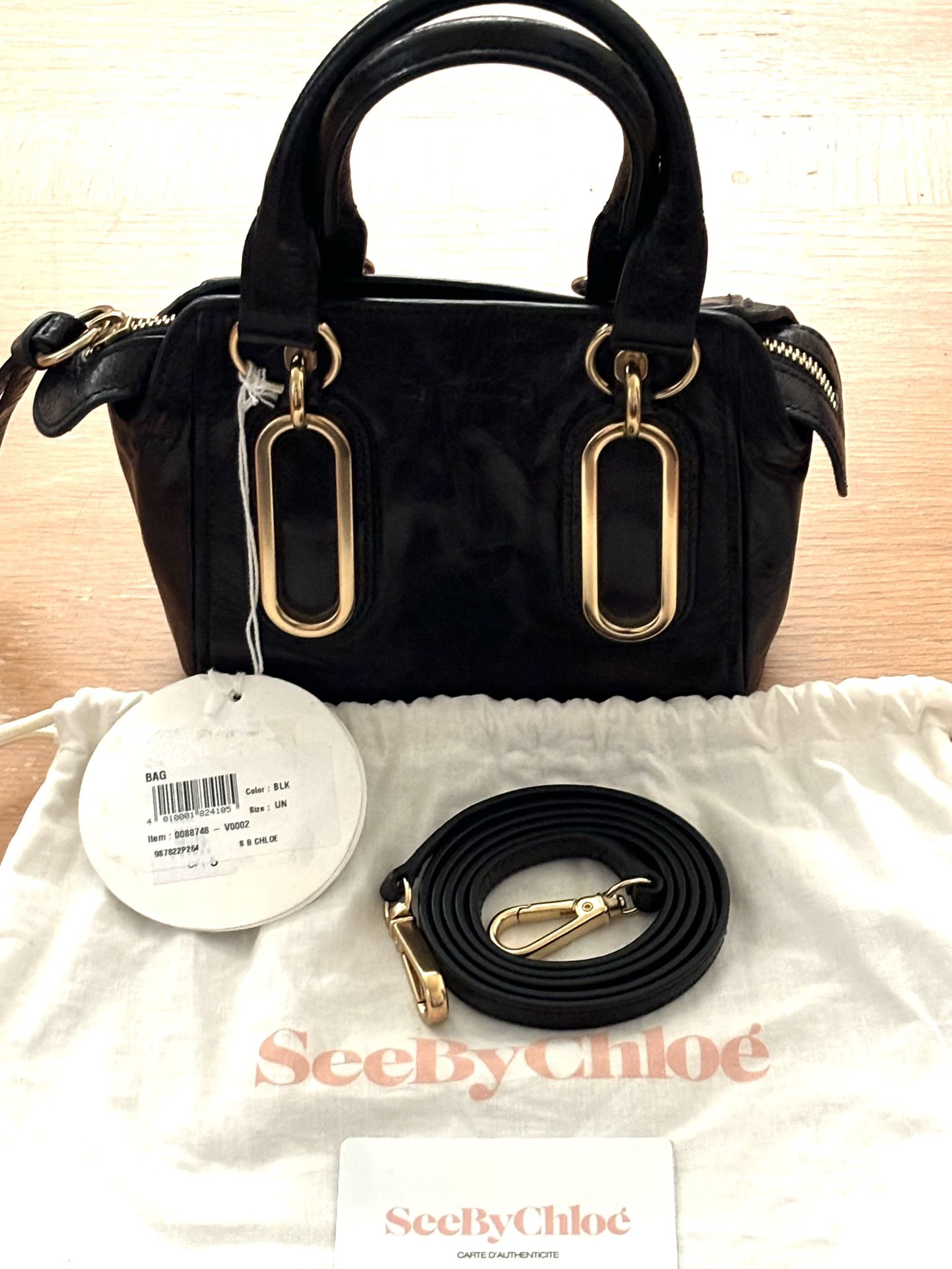 Authentic NWT SEE BY CHLOÉ Paige Mini Leather Bucket Bag  $375