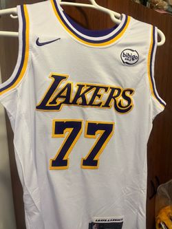 New Stitched Los Angeles Lakers Luka Doncic #77 White Men’s Jersey