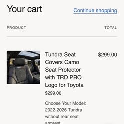 2022-2026 Tundra TRD PRO Rear Seat Covers 