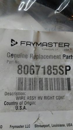 Frymaster replacement parts