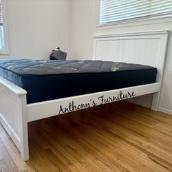 White Queen Bed With Mattress 