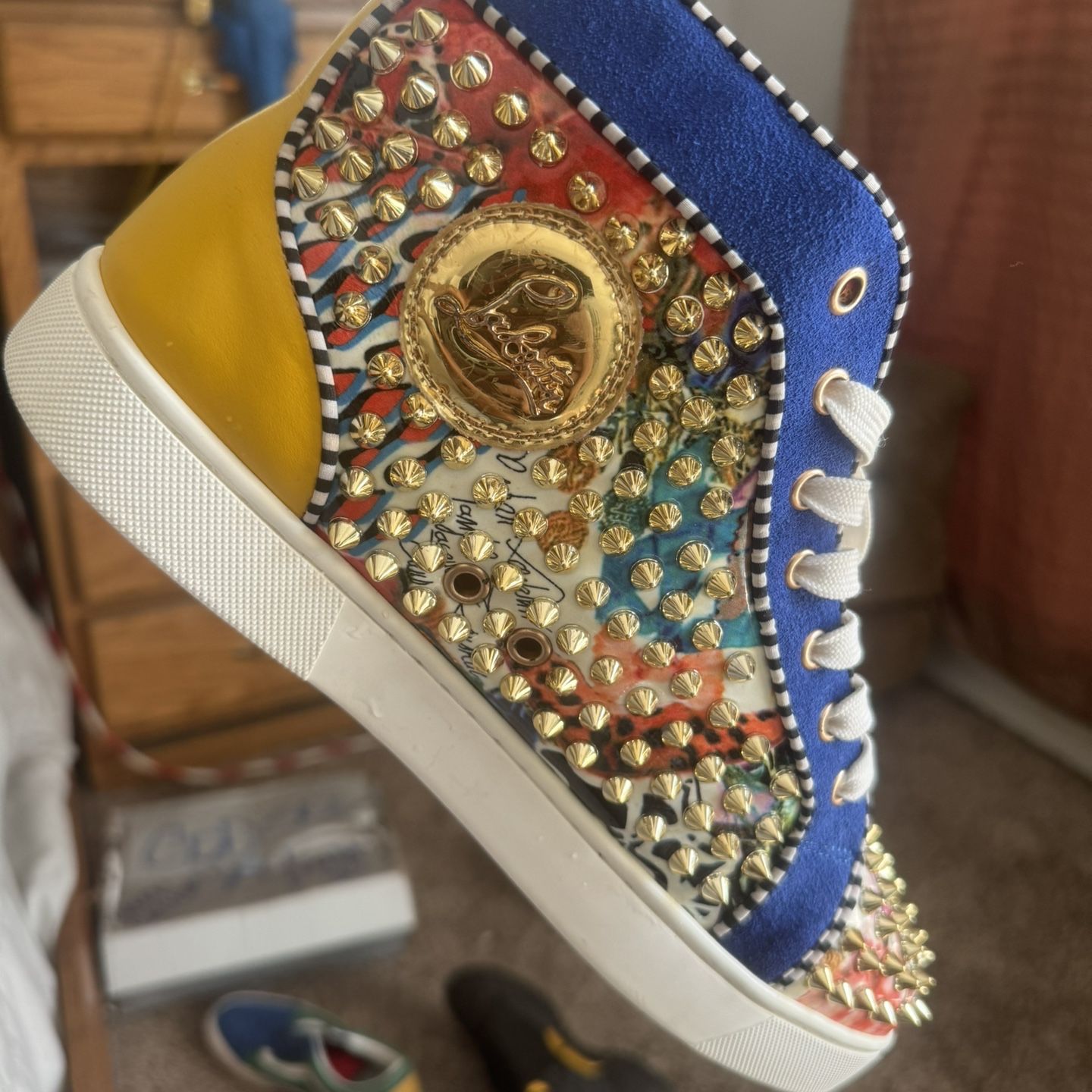 Christian LOUBOUTIN Louis Strass High-Top Sneakers