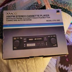Kraco  radio AM Fm Cassette Player New Old Stock