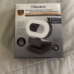 Aluratek 1080p HD Webcam With Ring Light 
