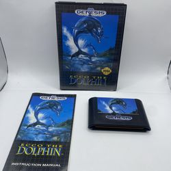 Ecco the Dolphin Video Game, Sega Genesis, 1992, Complete in Box CIB Authentic