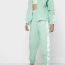 Adidas Originals Track Windbreaker Jacket and Pants Set Womens Mint Green