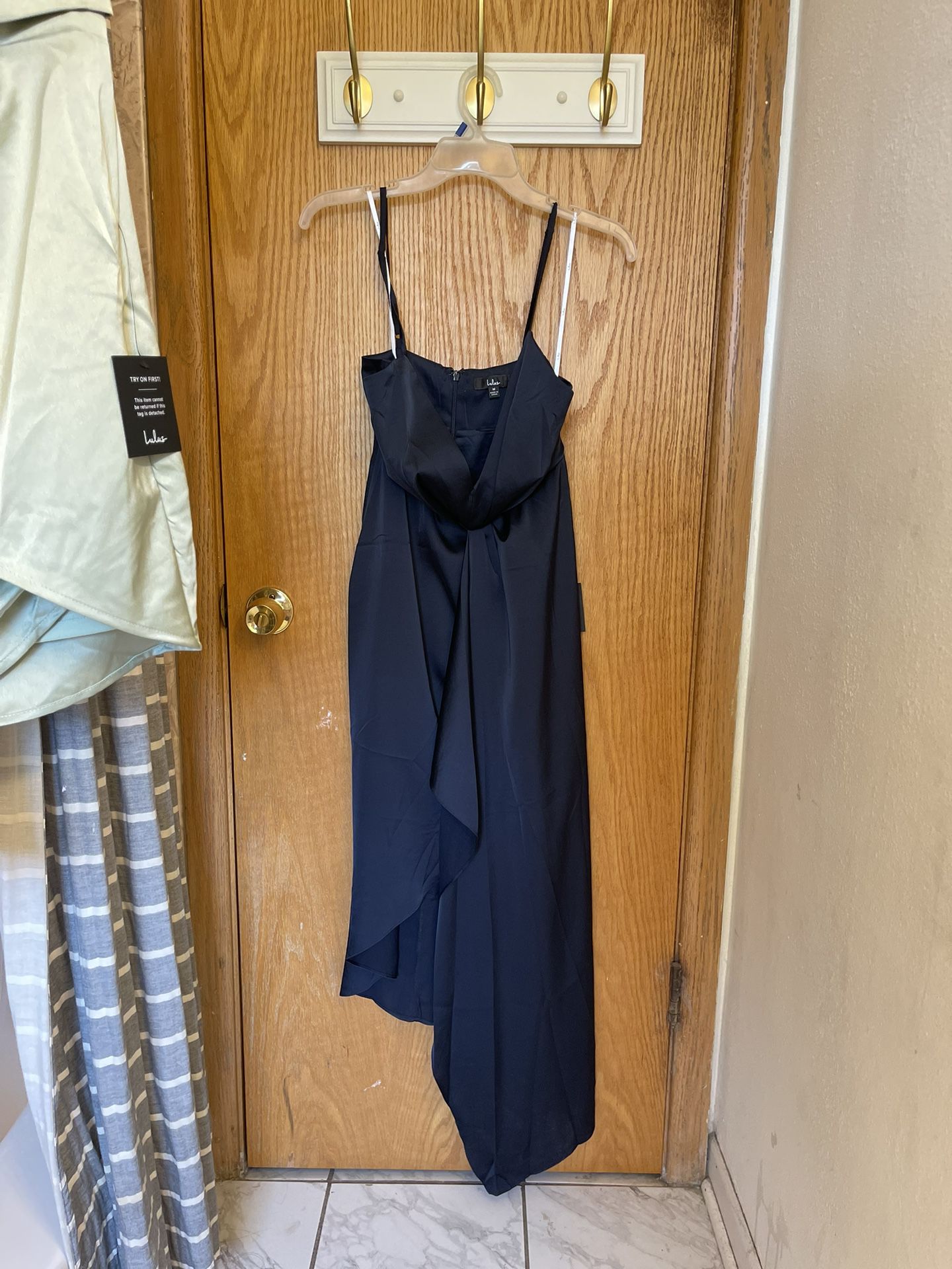 Lulus Navy Blue Satin Dress Size M