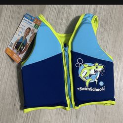 New - Toddler SwimSchool - Swim Trainer W/Adjustable Safety Strap 