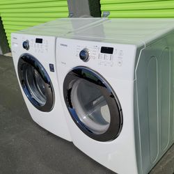 Samsung Front Load Washer And Stackable Gas Dryer Set 