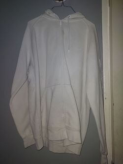 White Zip-Up Hoodie Sweatshirt
