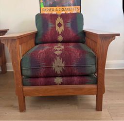 Mission Style Oak Spindle Armchair – Southwestern Upholstery
