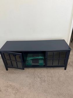 Deep Navy/Black Media Console, Tv stand, Entertainment Cabinet 60x19x24"