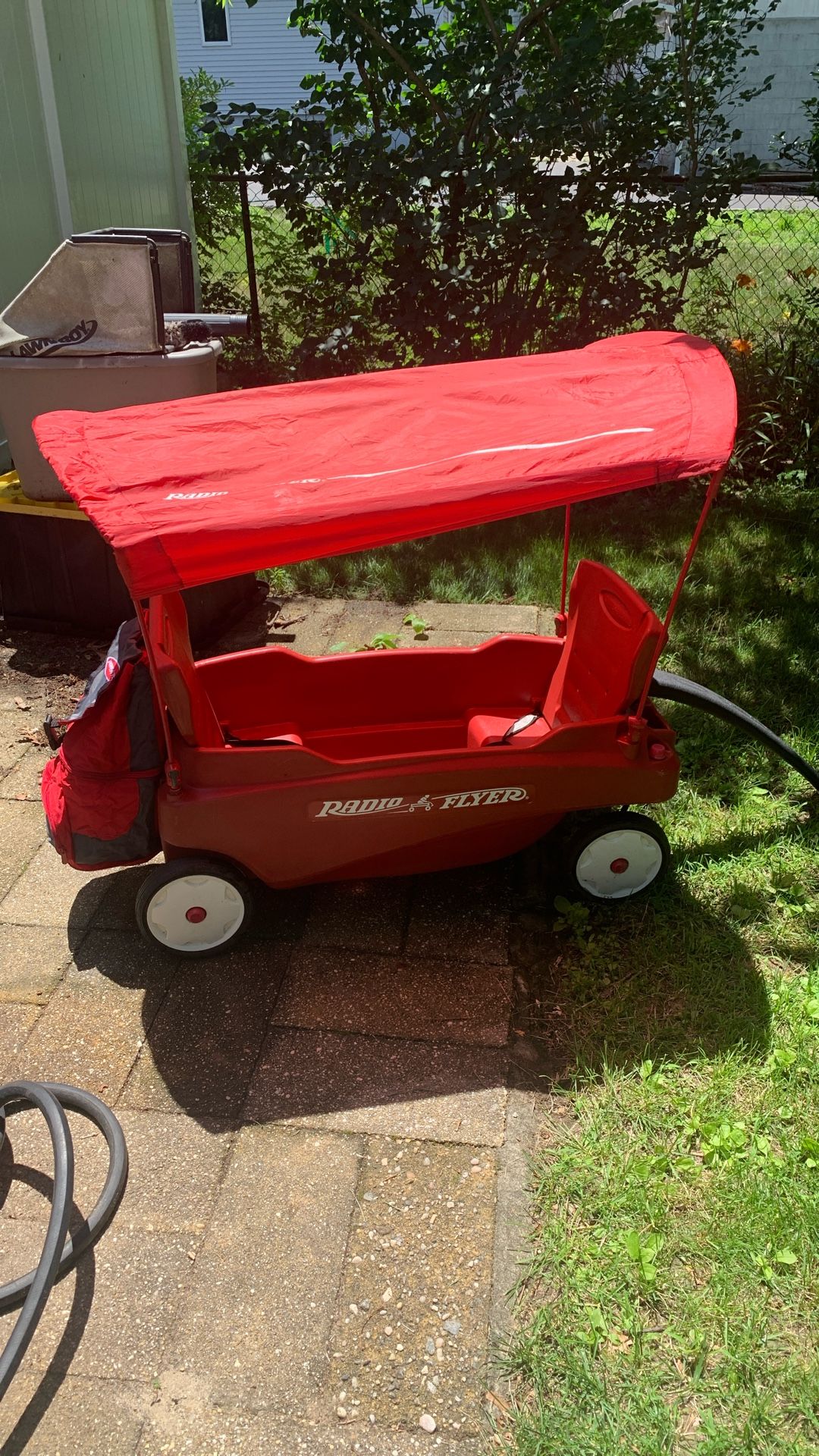 Radio Flyer Wagon with canopy and Backpack Cooler
