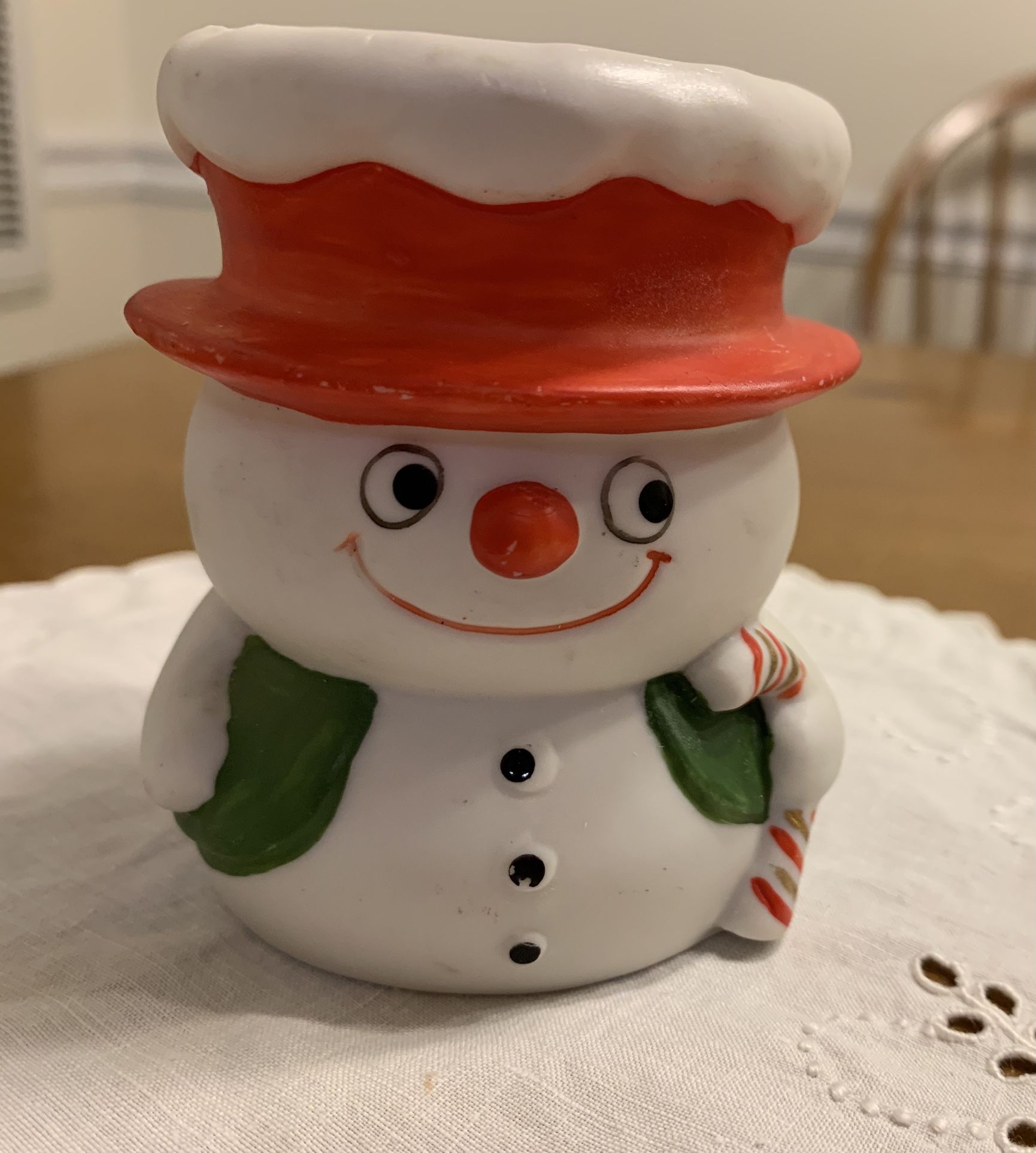 Vintage Lefton Frosty The Snowman Candleholder 