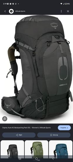 Osprey Atmos 65 backpacking mountaineering hiking camping ultra lightweight technical backpack new with all tags!!