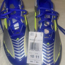 Adidas F50 League Messi FG MG Soccer Cleats Mens Size 10 Silver Green Blue New