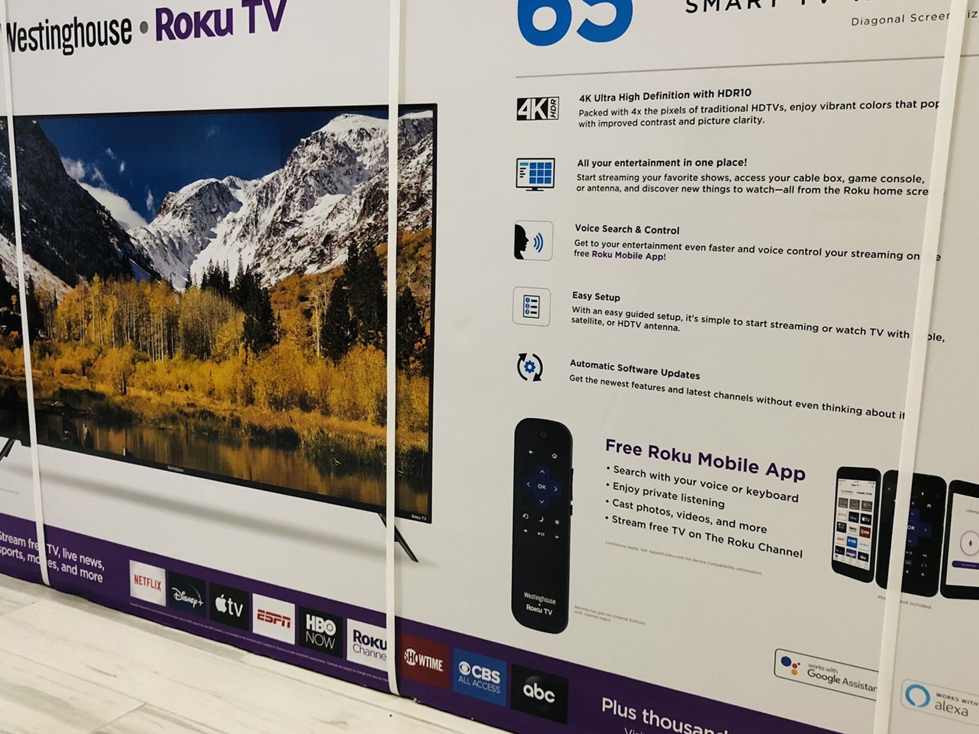 Westinghouse 65” Uhd Roku Tv For Just $499.99 Or As Low As $50 Down Payment