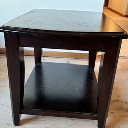 Solid Wood Black End Table 