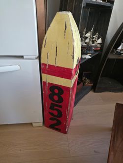 36" Wooden Nautical Buoy Decor – Large Beach Coastal Maritime Decoration