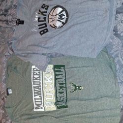 2 Men's Size Large And 2 Medium Women's Bucks Tshirts