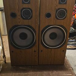 Onkyo S-35 Fusion AV Vintage 3-Way Speakers – 12" Woofers – Rubber Surrounds