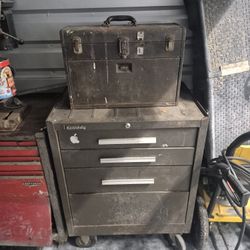 Kennedy Roll Away Tool Box And  Machinists Tool Chest Box 7 Drawe